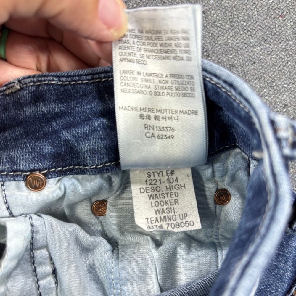 MOTHER High Waisted Looker Jeans Women 26 Blue Teaming Up Skinny Denim 1221-104 - Picture 5 of 10